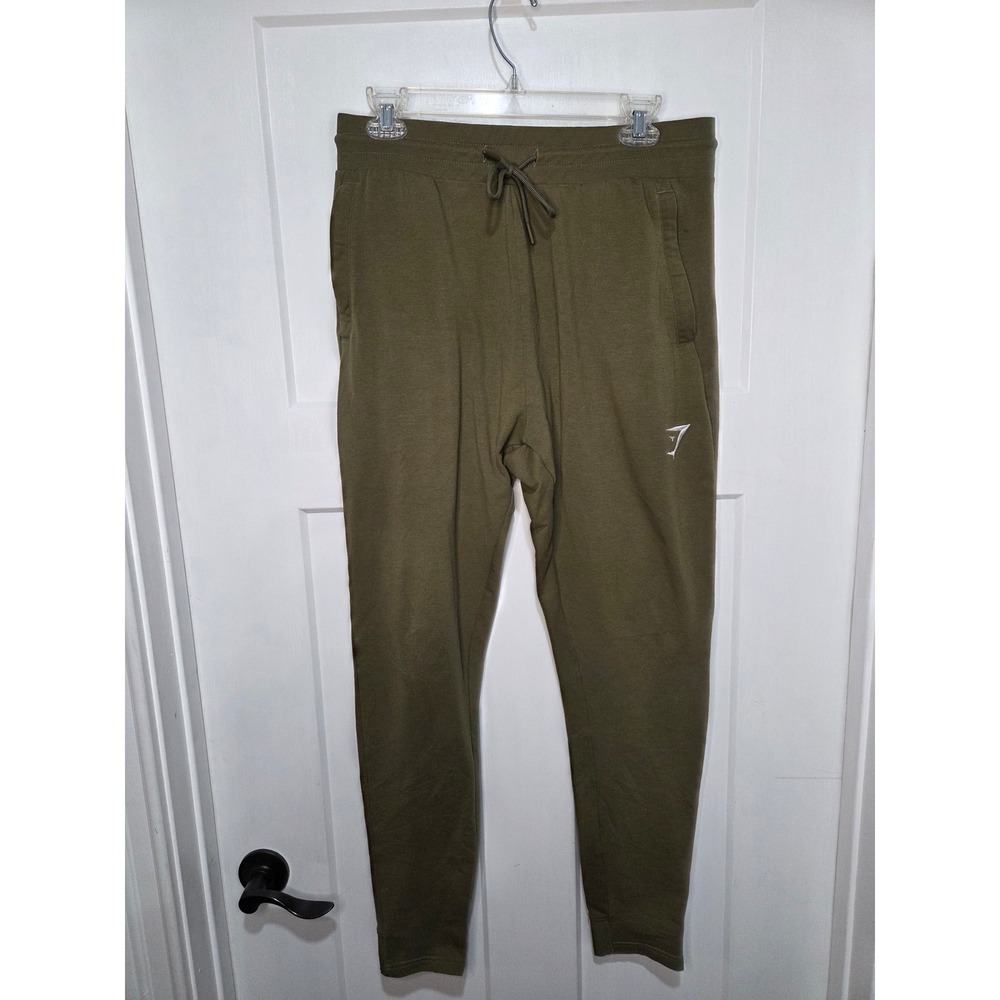 Gymshark Mens Essential Joggers Olive Green Slim Fit Sweatpants Size Medium
